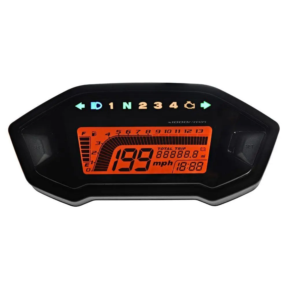 

DC 12V Car Styling Backlight Motorcycle Gauge LCD Digital Motorcycle Speedometer Odometer Motor Bike Tachometer