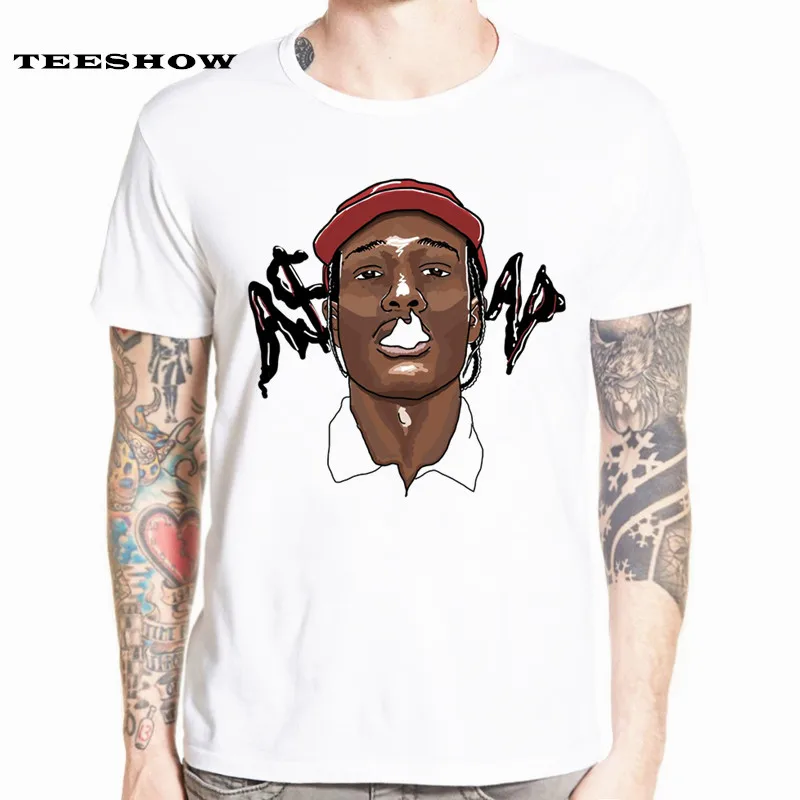 

Rock Asap Rocky Men t shirt New Summer Hip hop Shirt Camisetas Hombre Streetwear Short Sleeve T-shirt HCP4584