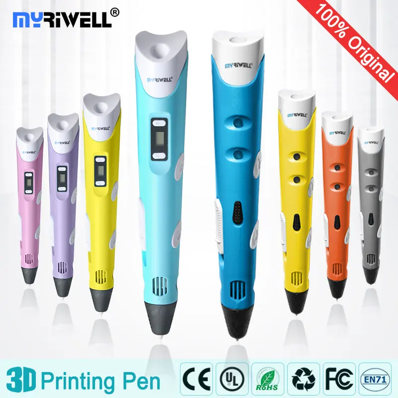 myriwell 3d ручка для рисования，LED дисплей，АБС/PLA нить，3д ручка 3d pen 3d pens Позволяет детям делать бесплатную живопись 3 д ручка 3 д триде ручка 3d ручка самая дешовая 3d Ручка зд ручка 3d для объёмного рисования