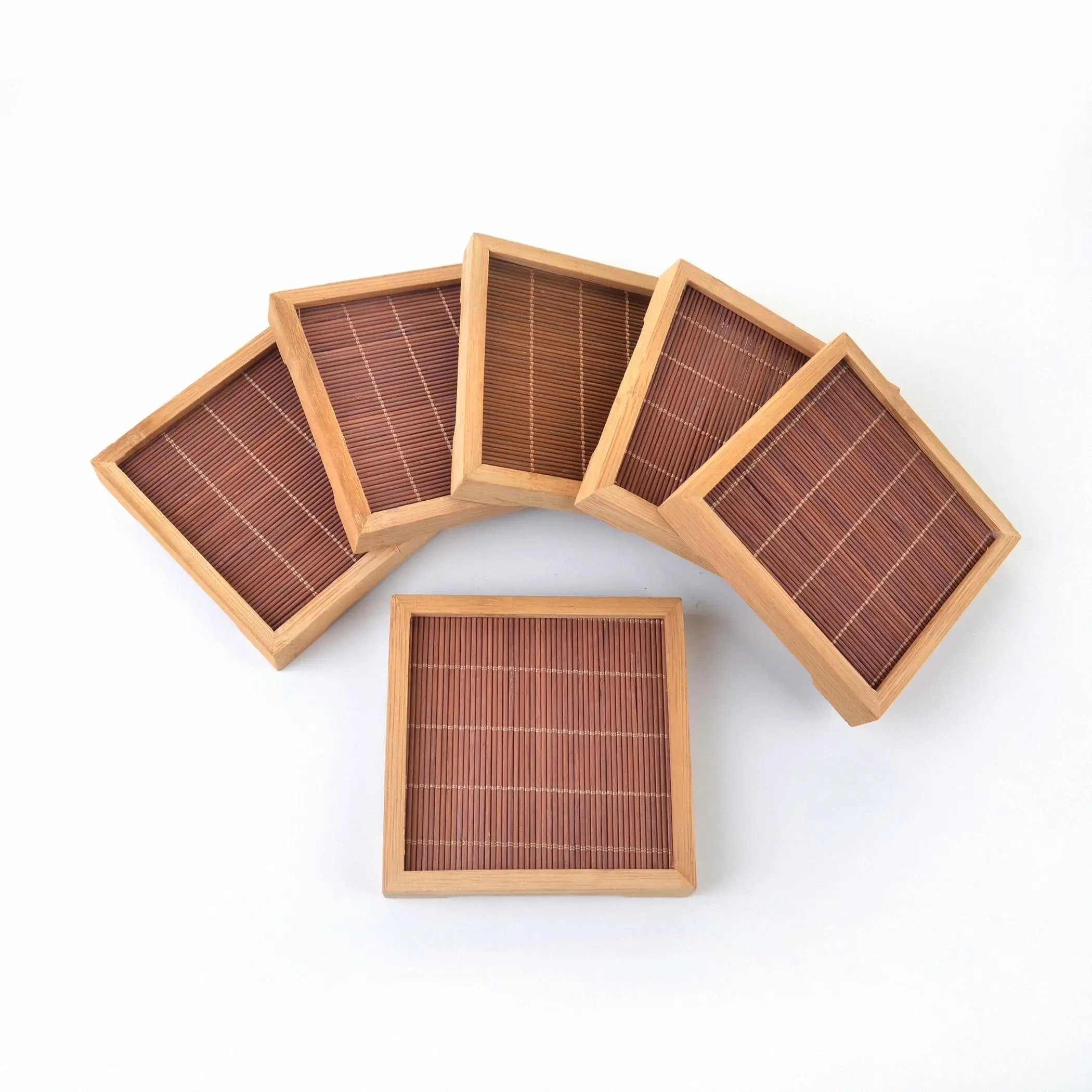 

12x Natural Bamboo Teacup Square Saucer Small Tea Cup Pad Decor Mat 100x100mm Gongfu Kung fu Tea Tray Serving Table
