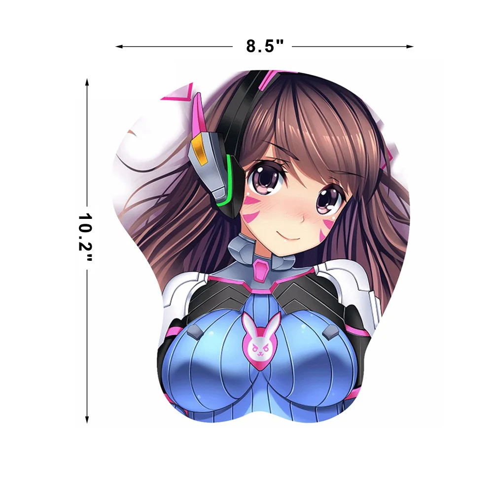 Пикантные груди мягкий в стиле хип кремния 3D Мышь Pad OW D.VA игровой коврик для