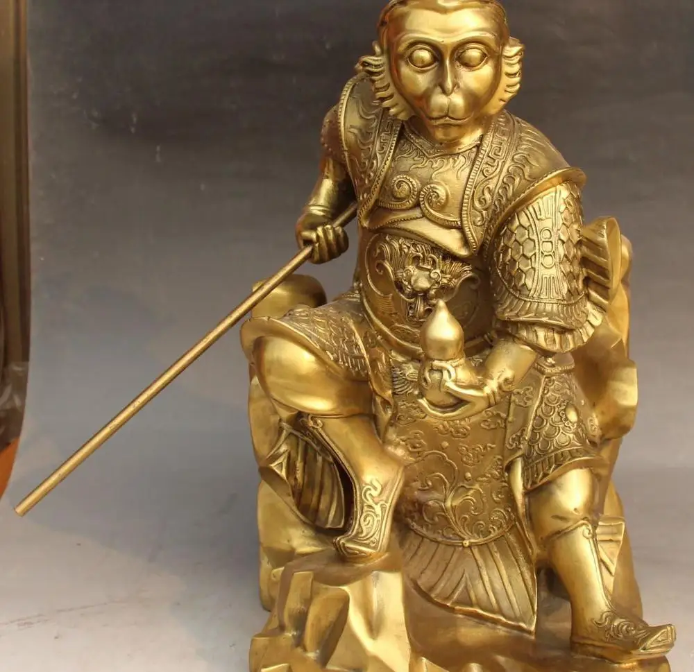 15" Bronze West Journey Qi Tian Da Sheng Sun WuKong Handsome Monkey