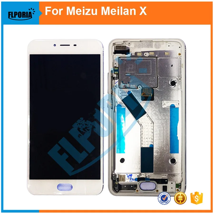 

For Meizu meilan X 100% tested original LCD Display + Touch Digitizer Screen glass Assembly with frame Free Shipping