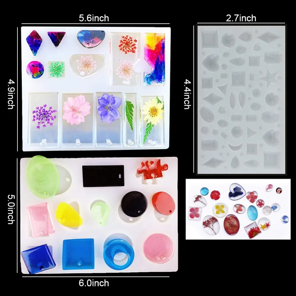 233 Pcs Resin Jewelry Casting Molds Tools Set Silicone Necklace Pendent Jewelry Molds for Hand DIY Jewelry Craft Making