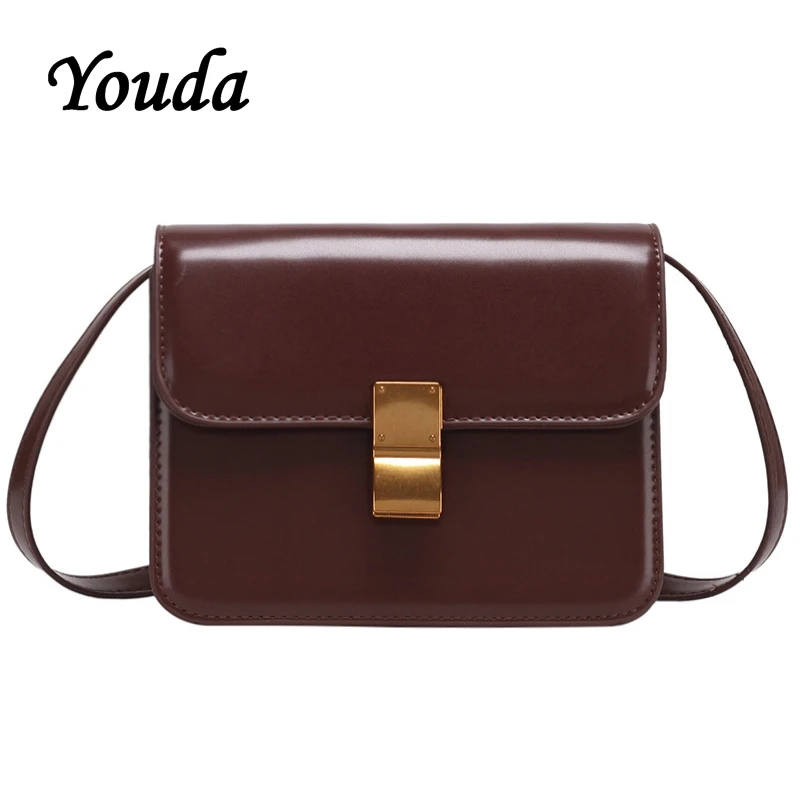 

Youda Women's Fashion Flip-top Shoulder Bag Solid Color Messenger Bags Korean Style Handbag High Quality Mobile Phone Pouch