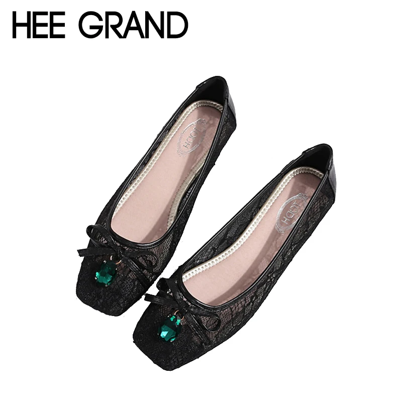 

HEE GRAND 2018 New Arrival Women Flats Crystal Decoration Women Causal Slip-on Fashion Oxfords Soft Elegant Mujer Shoes XWD6723