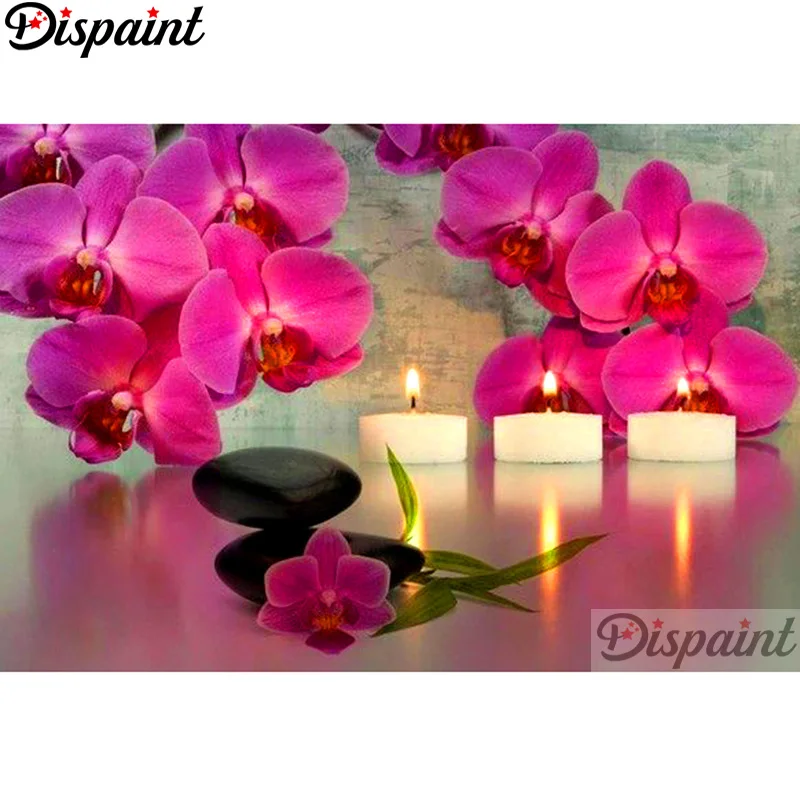 

Dispaint Full Square/Round Drill 5D DIY Diamond Painting "Flower candle" 3D Embroidery Cross Stitch Home Decor Gift A12686