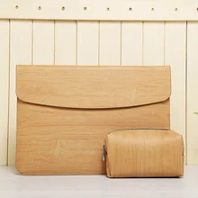 

Laptop Bag Case For Apple MacBook Air Pro Retina 11 12 13 15 Cover Wood PU Laptop Sleeve for Mac Book 13.3 15.4 inch Case Coque