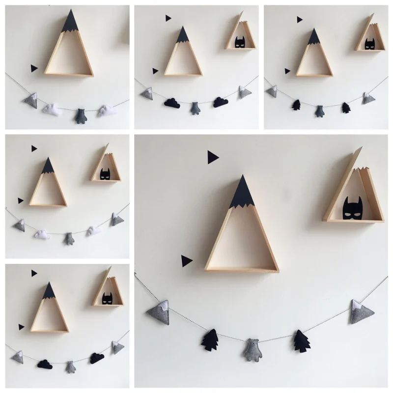 Guirnalda de nubes de fieltro nórdico Banner de fiesta habitación infantil colgante de pared decoración de Navidad Mejores Regalos bebé ducha Adorno