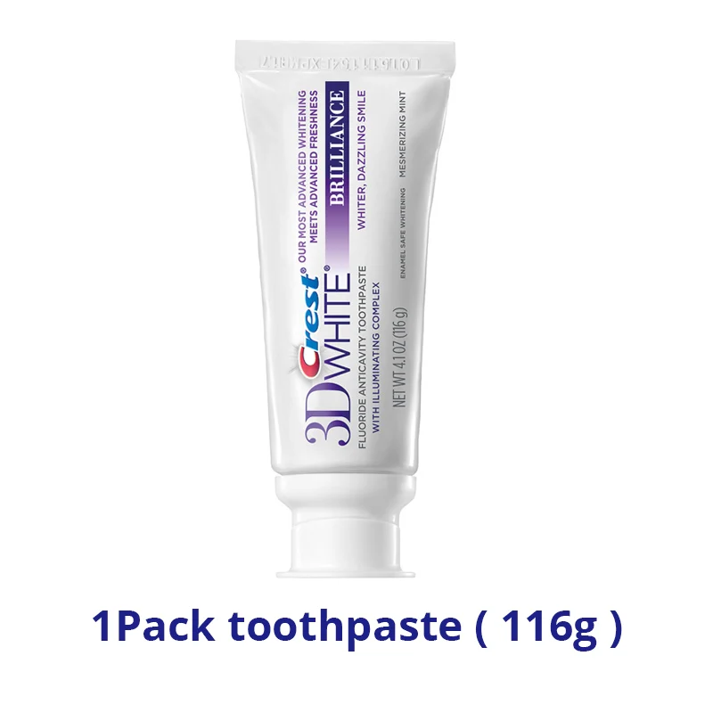 3D белая зубная паста для отбеливания зубов, Crest Brilliance Advanced Fluoride Anticavity Complex, гигиена полости рта, зубная паста 116 г - Цвет: 1PCS