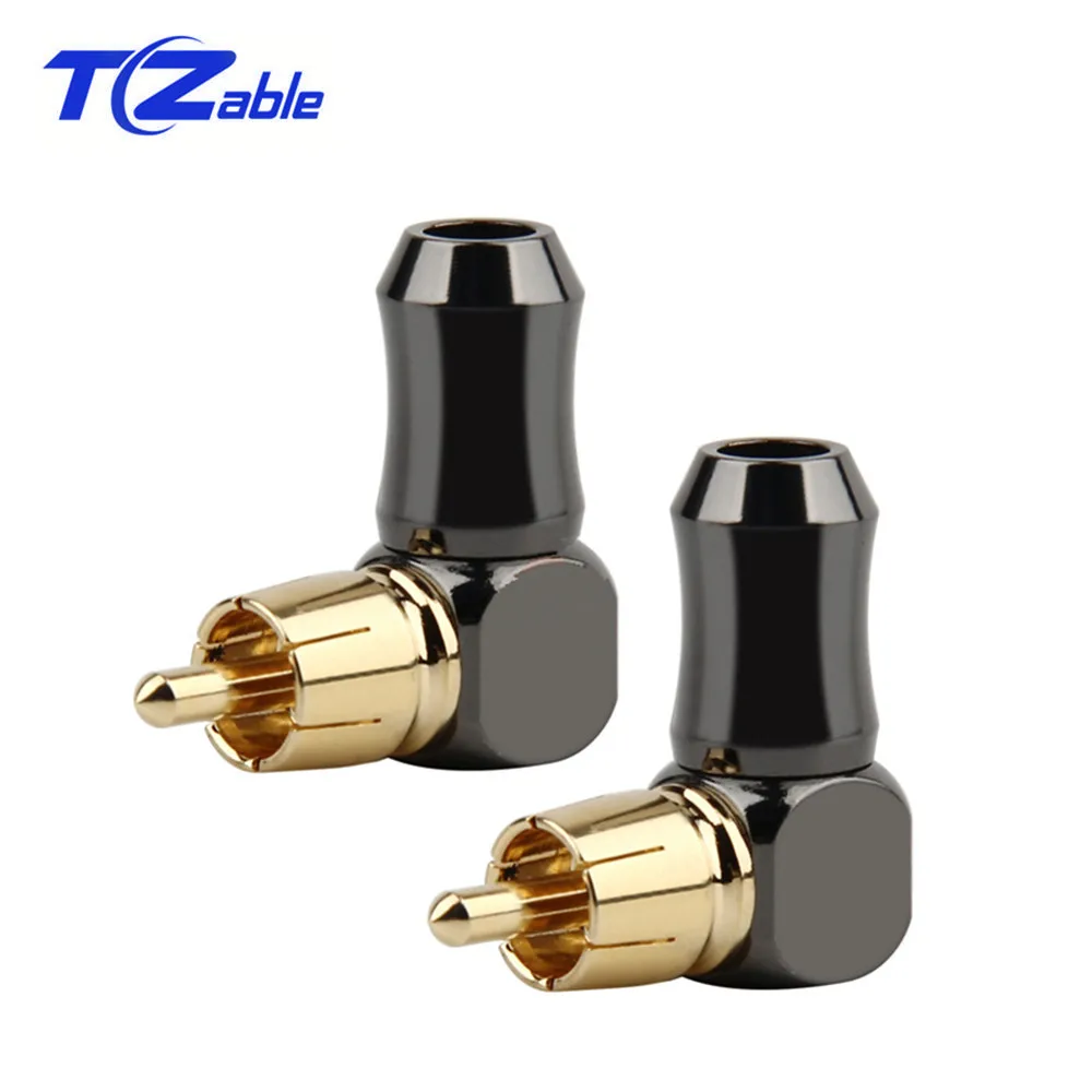 

Audio Connector RCA Gold Plug Male 90 Degree Adaptor Audio Video Speaker Connector Soldering Adapter RCA Elbow Hifi Mini Jack