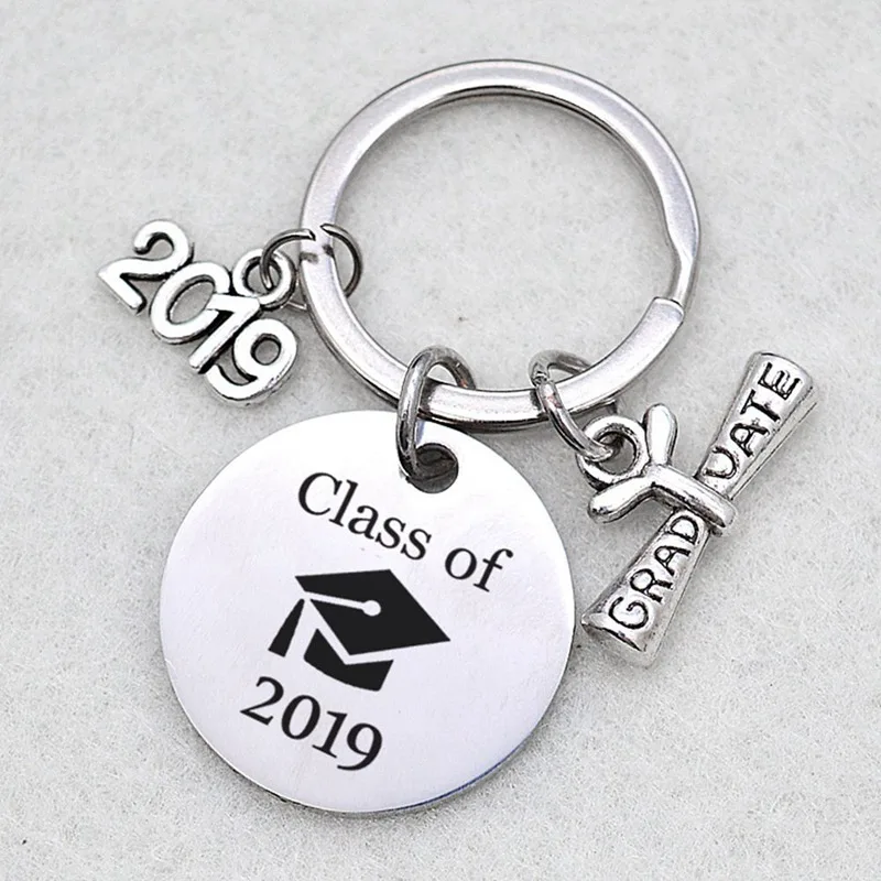 Graduation Keychain Engraved Class of 2019 Grad Gift Keyring Stainless KeychNWUS