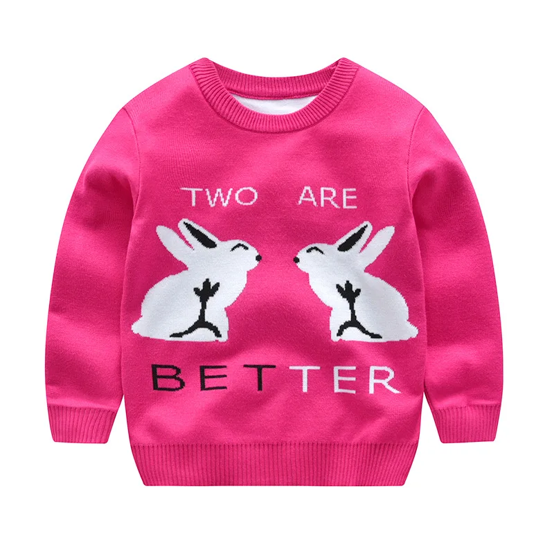 

2018 Autumn New Knitted Baby Girl Sweater Cartoon Rabbit Girls Winter Sweaters Casual Kids Cardigan Sweater