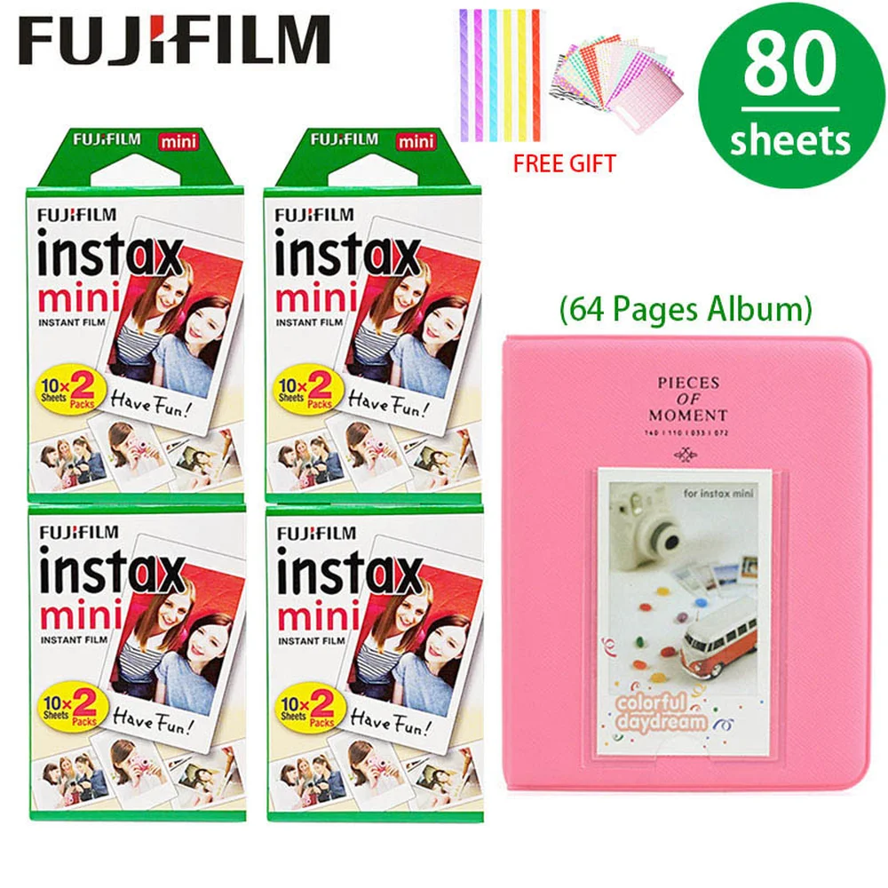 80 листов фотобумага Fujifilm Instax Mini White Edge для фотоальбома 8 9 7s 70 25 50s 90 SP 1 2 камера