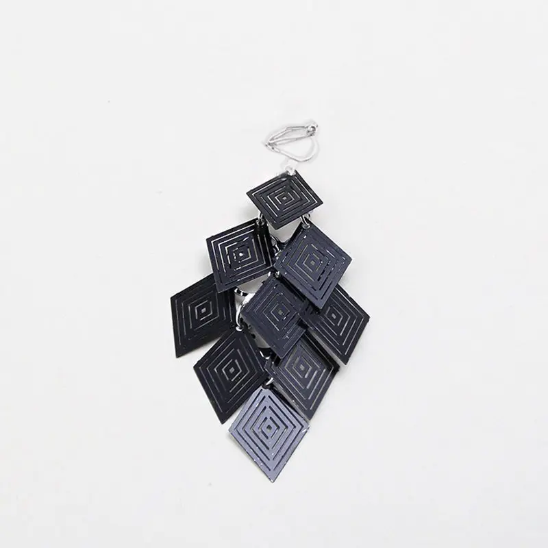 JIOFREE Long Multi-layer rhombus Leaves Clip on Earrings Without Piercing for Women Party Weddng Luxury Ear Clip - Image 6