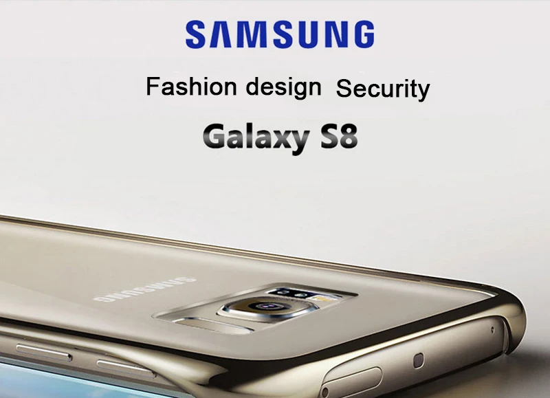 samsung Galaxy S8 чехол с прозрачным антидетонационным гальваническим разноцветным чехлом прозрачный деловой стиль