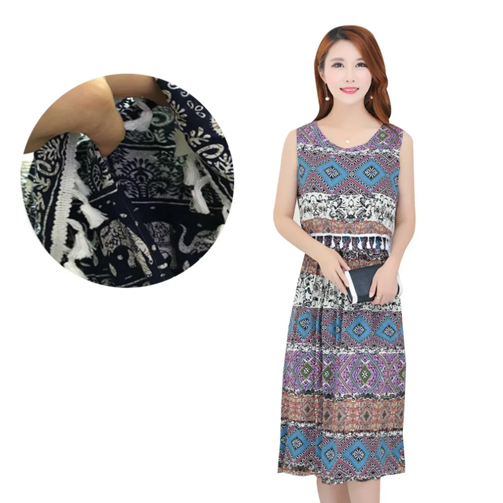 Clobee Pattern Print Nursing Vest Dress Sleeveless Maternity Cloth 2017 Summer Pregnancy Clothing Long Maxi Breastfeeding | Мать и