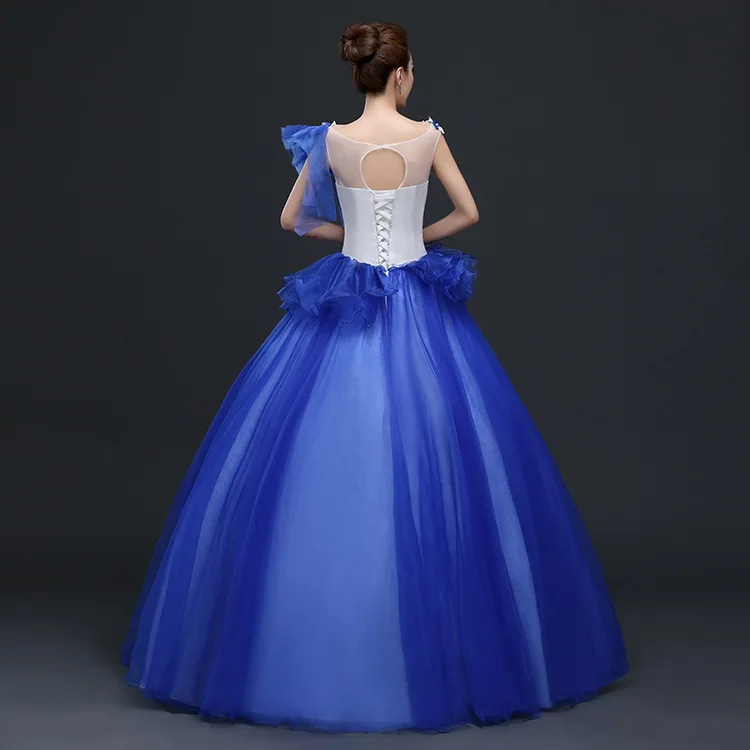 Раффлед голубое праздничное платье для выпускного вечера вечерние платье для выпускного вечера Scoop бисером танцевальное бальное платье, vestidos De 15 Anos Сладкий 16 платья