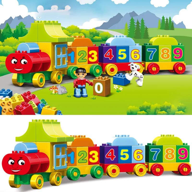 

Figure Train Assembled Blocks Children Early Education Literacy Building Blocks Basic Cognitive Toys Compatible Duploed Blocks