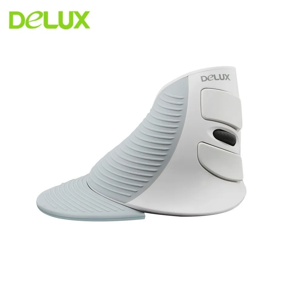 Best Delux M618 Vertical Wireless Mouse Ergonomic Optical Gaming Mice 800 1200 1600DPI USB Computer Mause With MousePad for Mac PC
