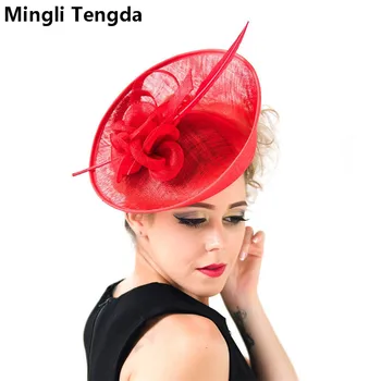

Mingli Tengda Pink Wedding Hats For Women Elegant Vintage Bridal Hats Wedding Accessories Chapeaux De Mariage Pour Femme Fedora