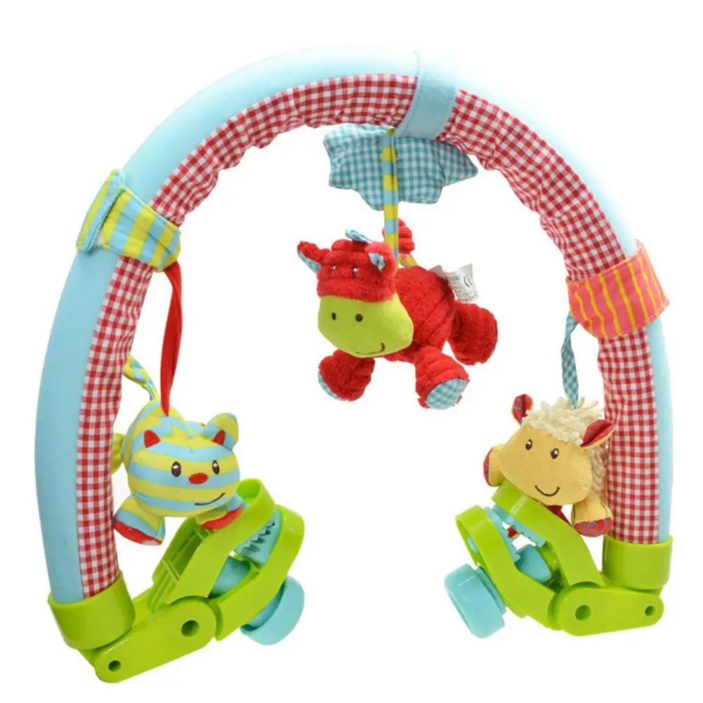 

Stroller Clip Moveable Arch Toy for Baby Cradle Safety Seat Bed Bell Multi-function Cartoon Animal Bed Winding