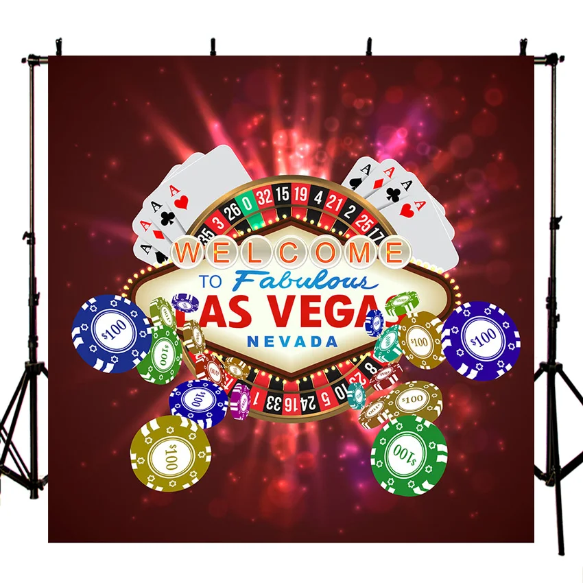 

MEHOFOTO photography backdrop casino Las Vegas card fabulous party background photobooth photocall decor printed custom