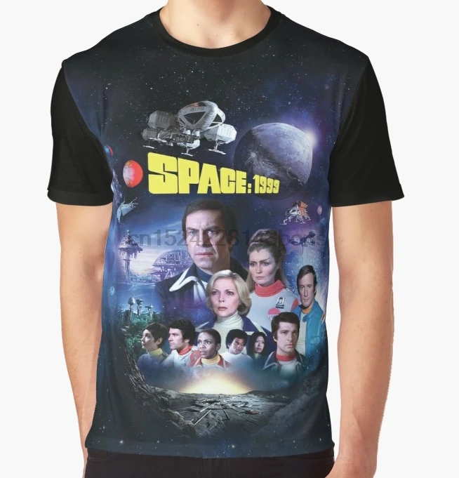 

All Over Print T-Shirt Men Funy tshirt SPACE 1999 ART-002 YEAR 2 WITH LOGO with nuclear explosion behind the Moon women t shirt