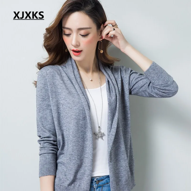 

XJXKS ulzzang fashion 2018 cardigan feminino women sweaters s-xxl comfortable stretch women's cardigans sweater