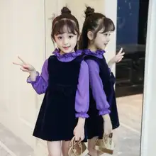 Girls dress new children's clothing big children spring and autumn long-sleeved dress suit baby girl clothes цена Girls dress new children's clothing big children spring and autumn long-sleeved dress suit baby girl clothes цены онлайн