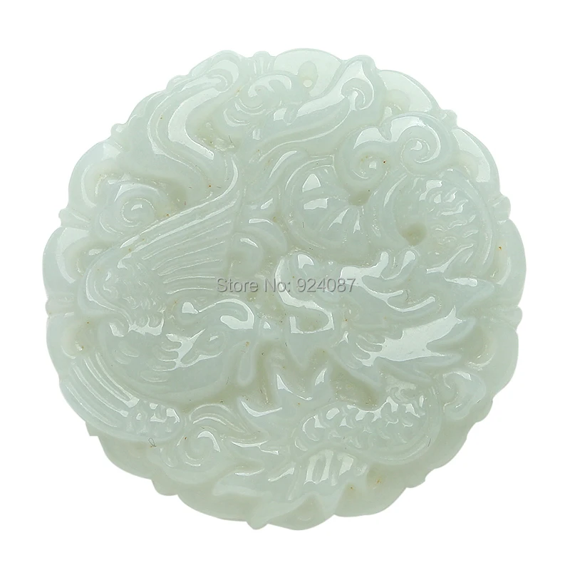 Подвеска из натурального меха Longfeng с резьбой по нефриту|jade pendant|jadeite pendantspendant brand |