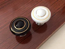 Black/White Ceramic Knobs Drawer Knobs Handles Countryside Kitchen Cabinet Knobs / Dresser Handles Decorative Hardware