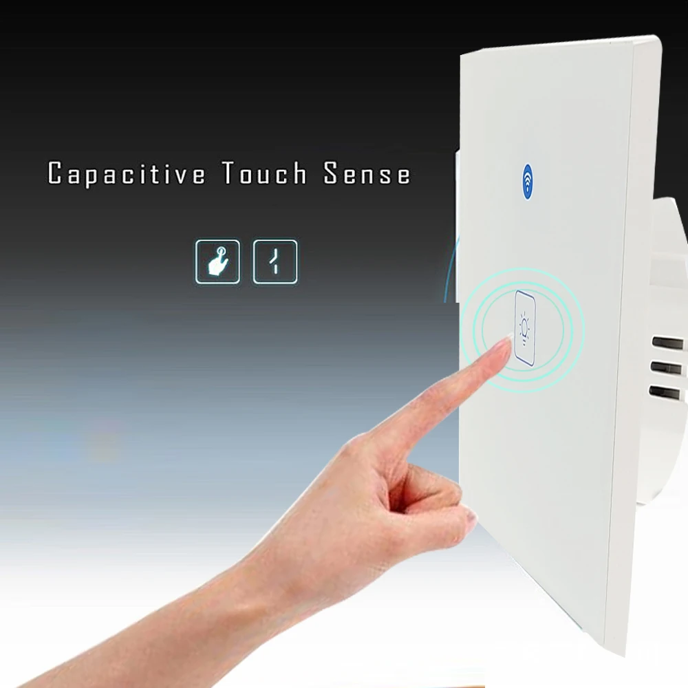 

220V EU WIFI Wireless APP Control Wall Switch 1/2/3 Gang Remote Smart Home Touch Switches Work With Alexa/Google Home