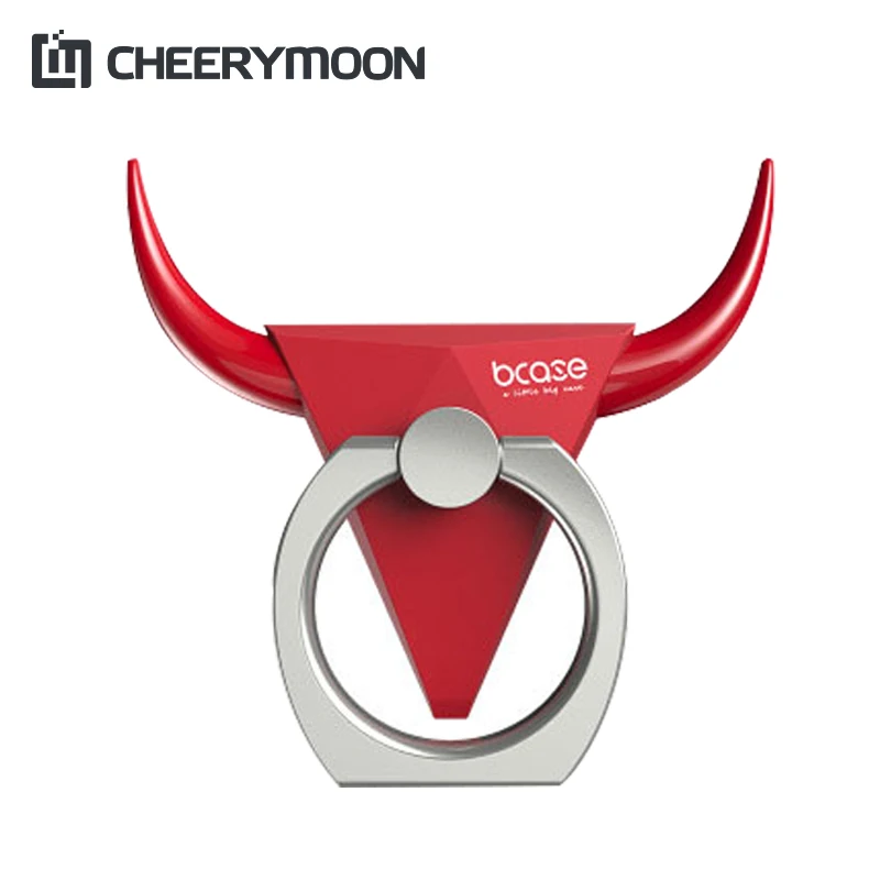 CHEERYMOON Bull Lazy Metal Universal Mobile Phone Tablet Paste Clip Stent IRE Holder Ring Finger Grip Stand For iPhone Samsung