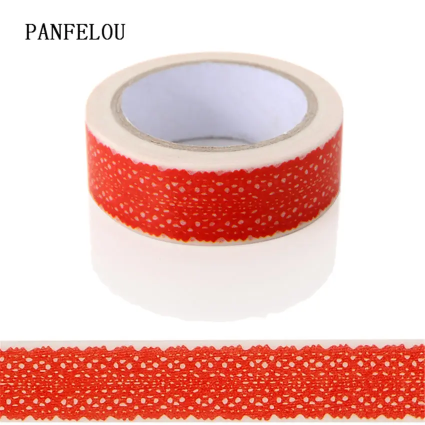 

PANFELOU 1.5CMx10M Red bud silk Dividing Stickers border separation adhesive paper washi tape DIY Scrapbooking Hand account
