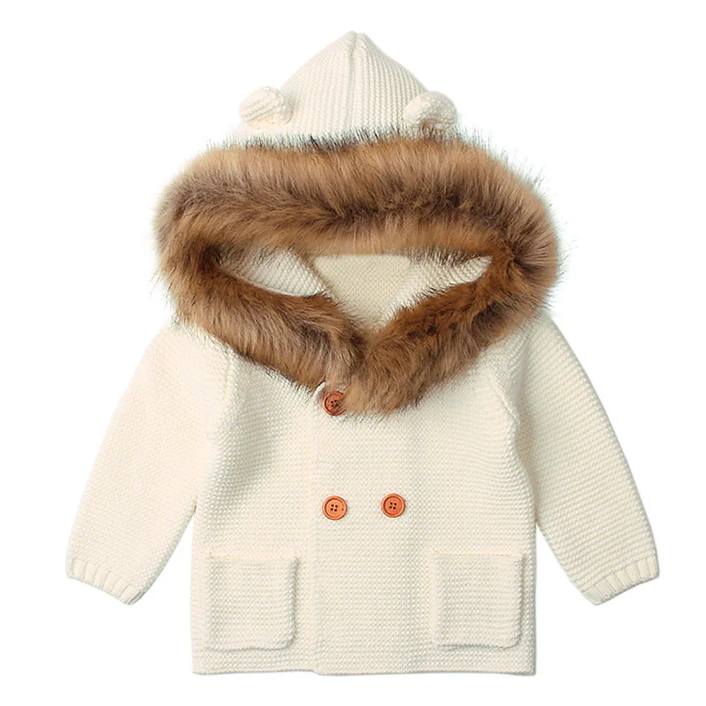 

ARLONEET Autumn Winter Coat kids Girls Boys Jacket Hot Acrylic Hooded Warm Outwear Clothes With Hat In Winter For Children baby