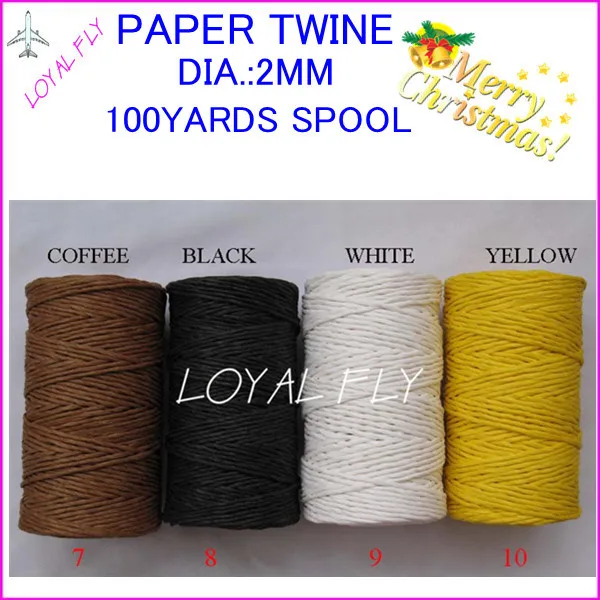 

6pcs/lot free shipping 10 color mix color paper twine 100yards/spool, craft DIY twine for gift strapping Fine Arts