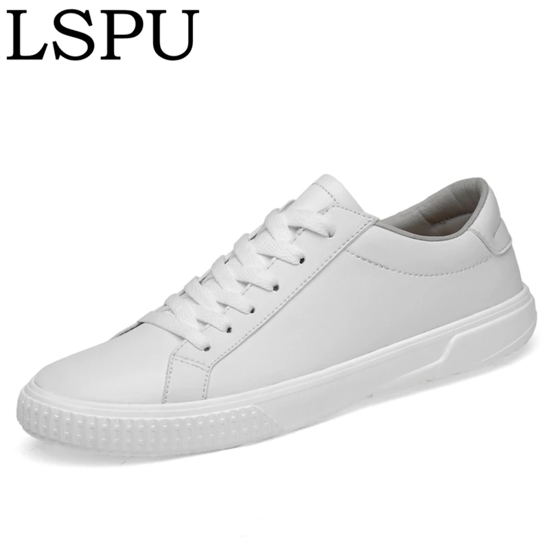 

2018 High Quality Genuine Leather Trainers Shoes Men Lace Up Breathable Simple Causal Sneakers Fashion Men Skateboarding Shoes