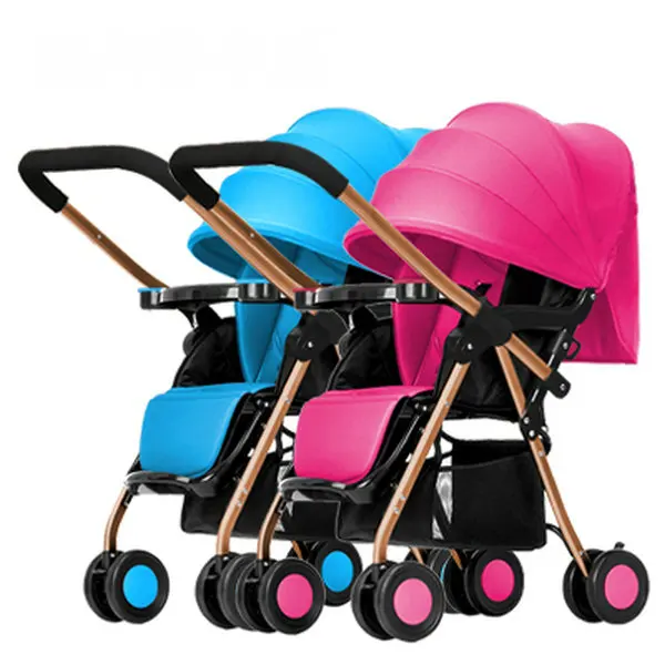 Детская коляска для близнецов с дождевой крышкой, можно комбинировать двойную детскую коляска, хорошая ударопрочная детская коляска для близнецов - Цвет: 7