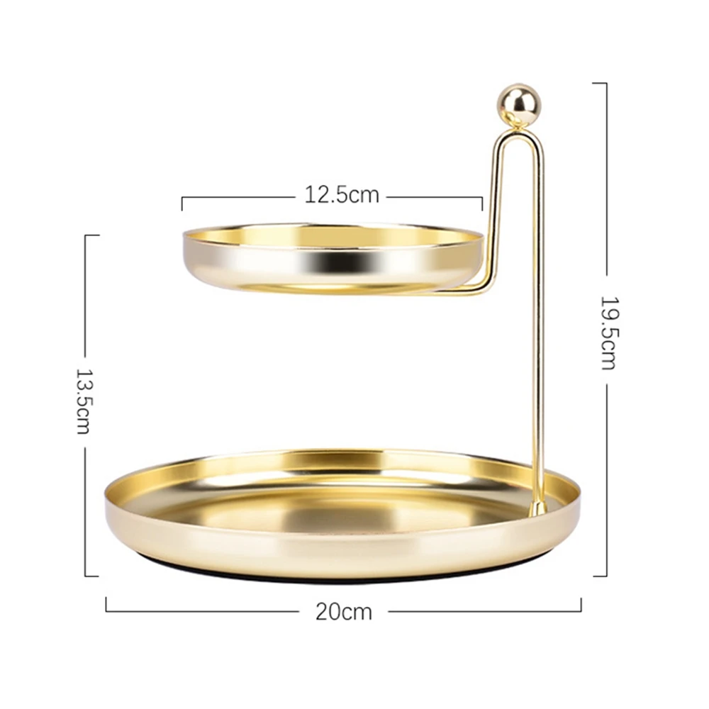 Nordic металла двойной слои лотки стол стеллаж для хранения держатель еда фрукты для хранения косметики Jewelry украшения для рабочего стола организатор