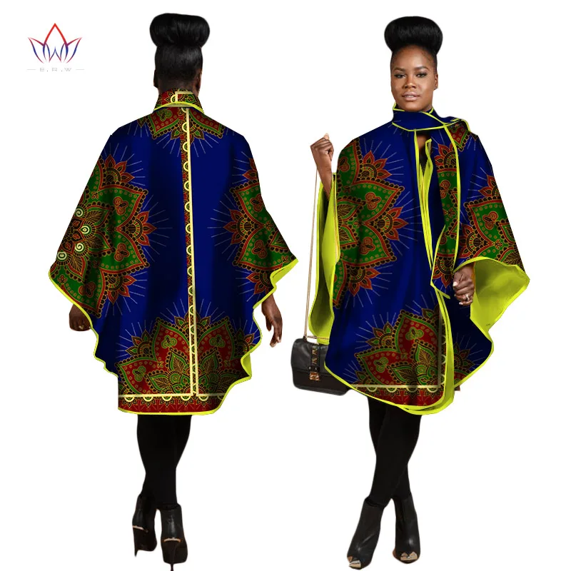 Осень в африканском стиле пальто для женщин большого размера в африканском стиле Костюмы Африки, с печатными рисунками в виде Дашики офисная верхняя одежда Костюмы WY1267