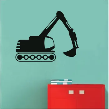 

New Creative Boy Hobby Truck Wall Stickers Cartoon Excavating Machinery Cool Wall Decal for Home Decoration 8328