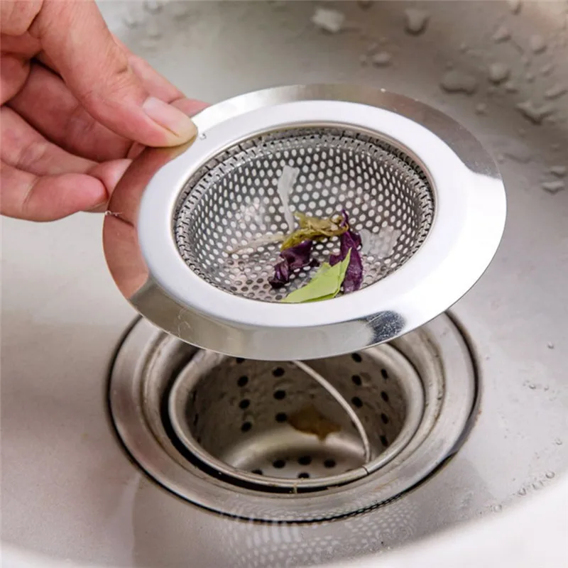 MroMax 1pcs 77mm Dia Stainless Steel Sink Waste Strainer Plug Drain Stopper Basket Filter Replacement Kitchen Bathroom Tub Sink Basin Drainage