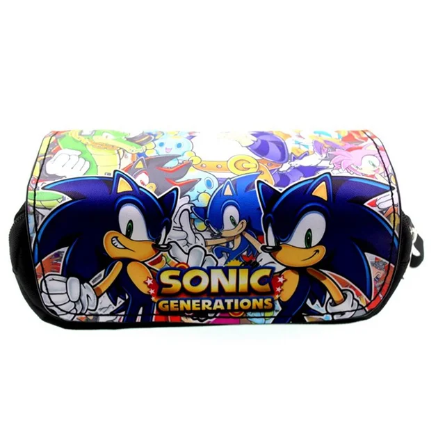 New Sonic the Hedgehog Pencil Case Student Stationery Bags Zipper