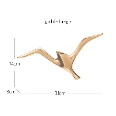 Роскошная Чистая медь креативная птица стена чайки висячая стена украшение ретро бар магазин орнамент гостиная подарок на день рождения Морская Чайка - Цвет: gold-large