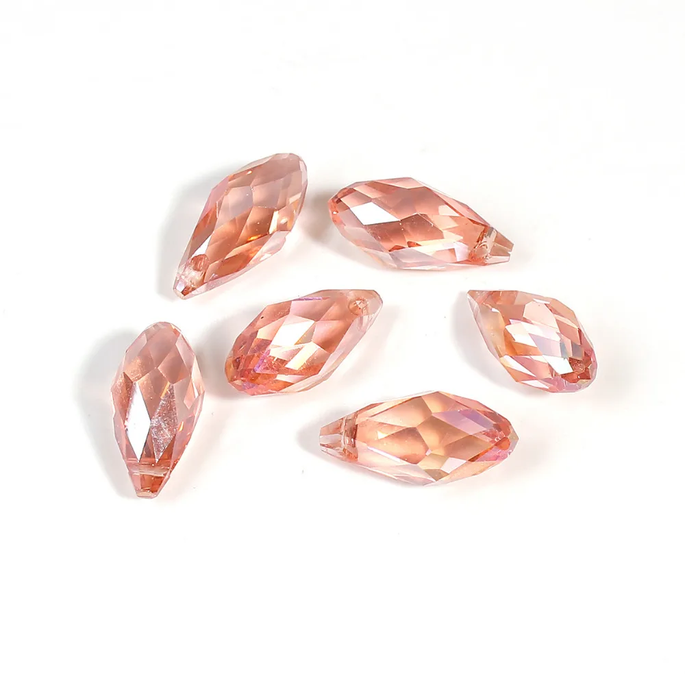 DoreenBeads Хрустальные стеклянные свободные бусины каплевидный светло лососевый