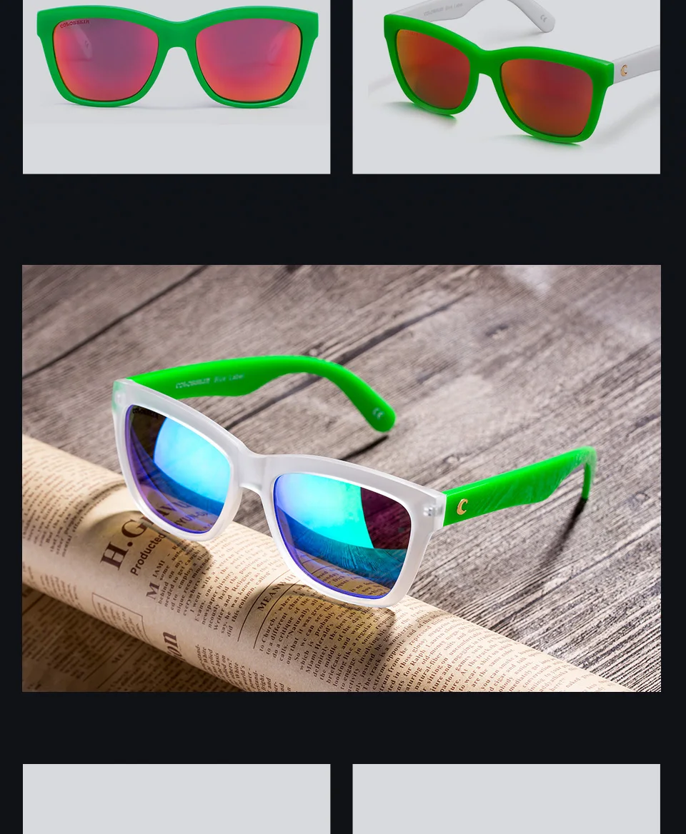 COLOSSEIN солнцезащитные очки Женские квадратная рамка зеркальные линзы пляжные летние солнцезащитные очки мужские новые модные очки для взрослых UV400 уличные очки