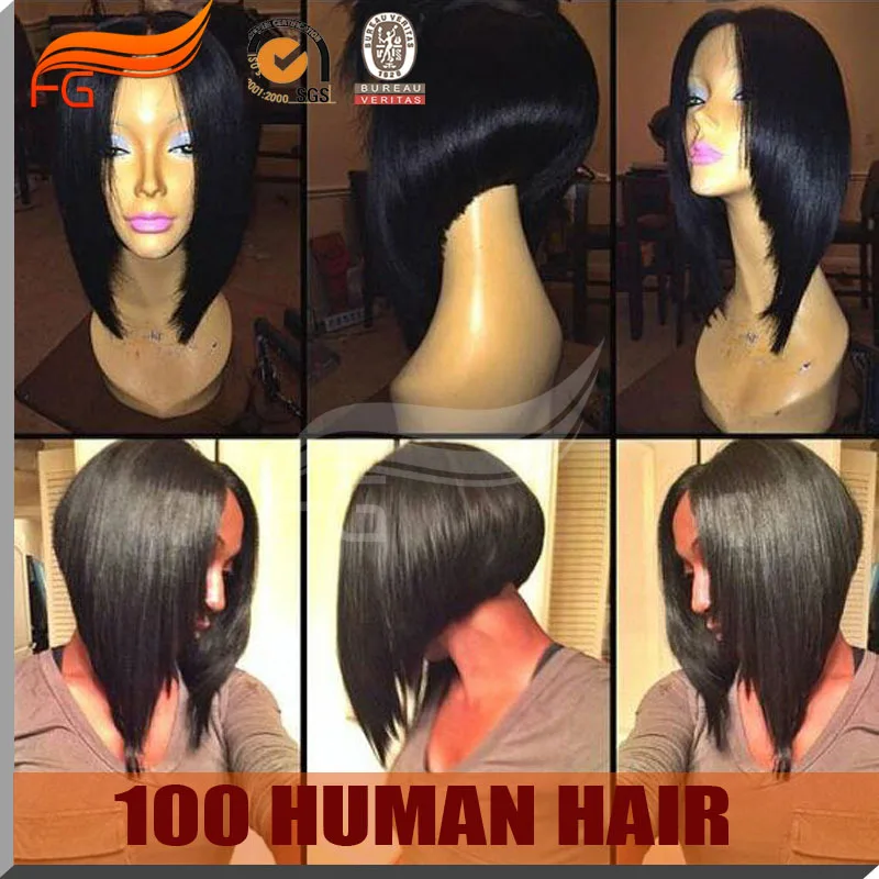 

100% Short Brazilian Full Lace Wig Glueless Human Hair Lace Front Bob Wig With Baby Hair For Black Women
