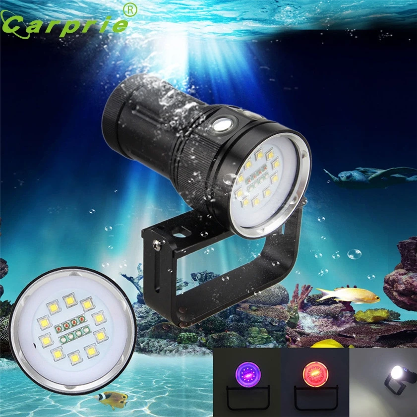 

Super 10x XM-L2+4x R+4x B 12000LM LED Photography Video Scuba Diving Flashlight Torch 170331