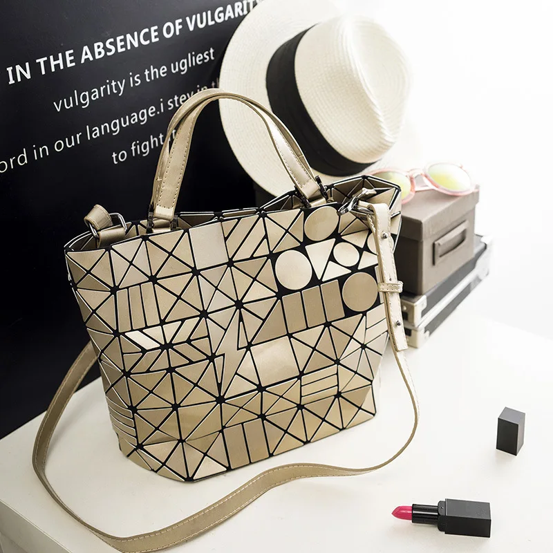 

Geometry Bucket Sac Women Bags Sequins Mirror Saser Plain Folding Ladies Shoulder Bag Female Tote women's Handbags 2018